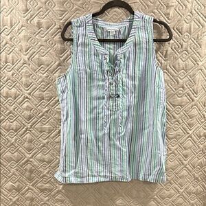 Tommy Bahama Striped Sleeveless Blouse, resort wear